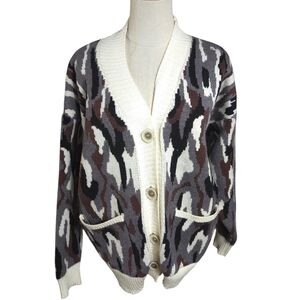 Janice Apparel Camouflage Cardigan Sweater